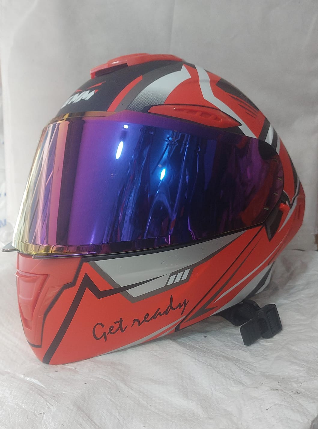 Casco Abatible Grafico Rojo "L"