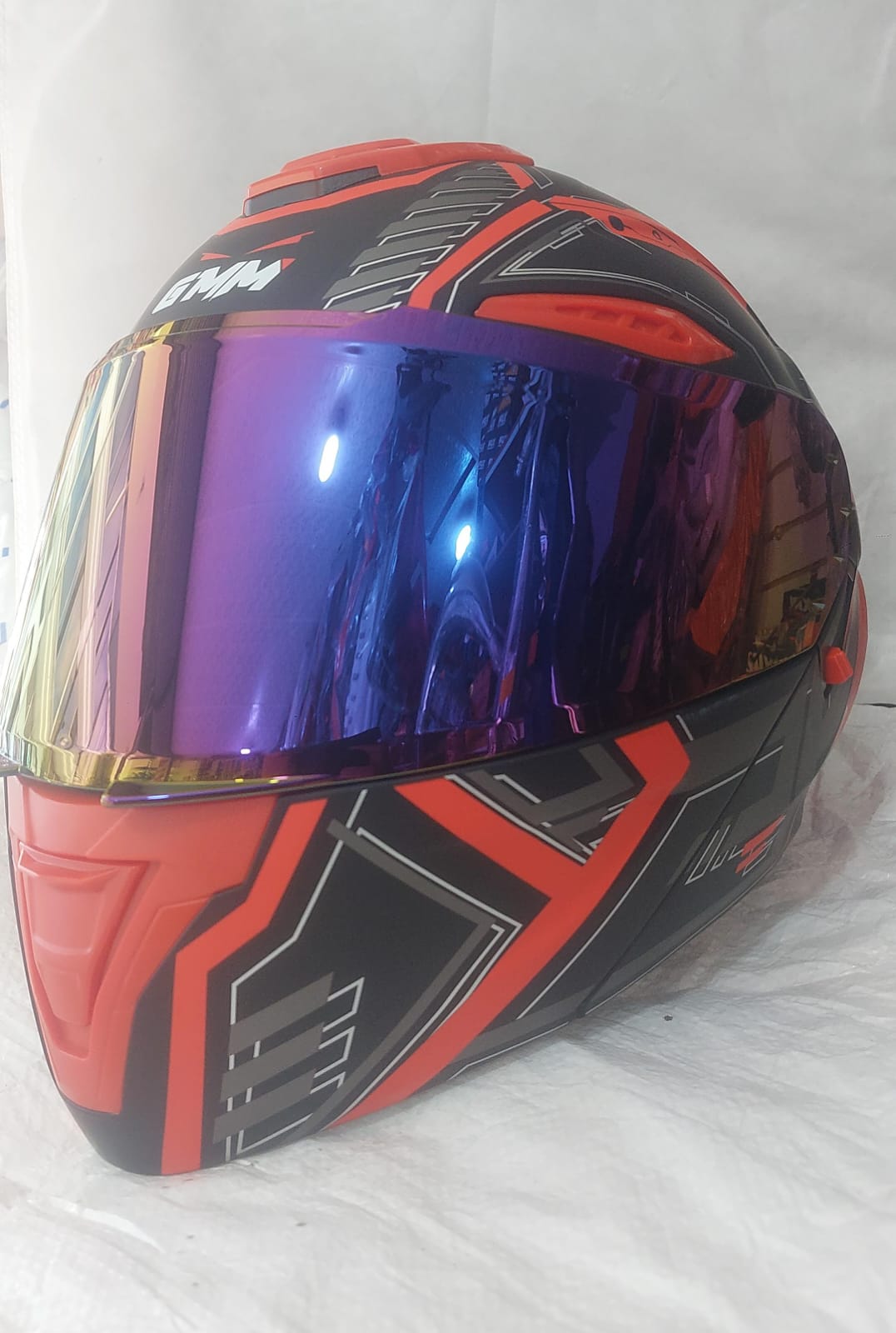 Casco Abatible Grafico Rojo/Negro "L"