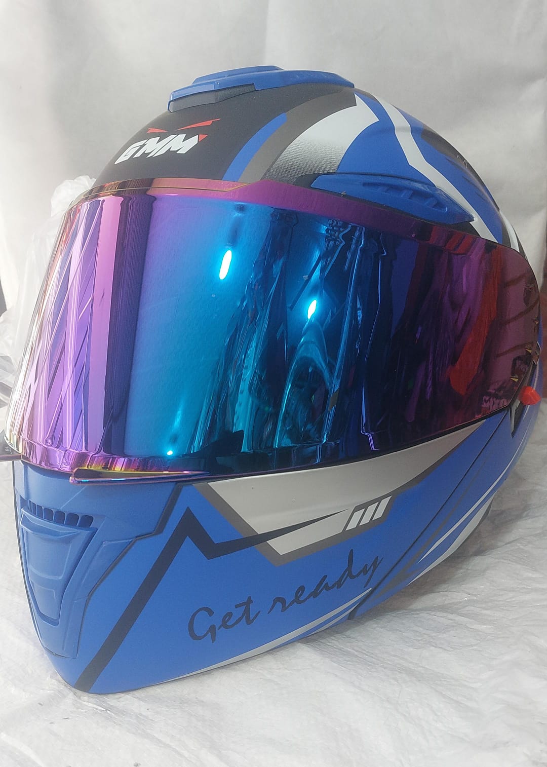 Casco Abatible Grafico  Azul "L"